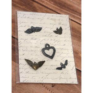 MICHAELS 354291 Metal Winged Heart Charms Embellishments FOR CRAFTS